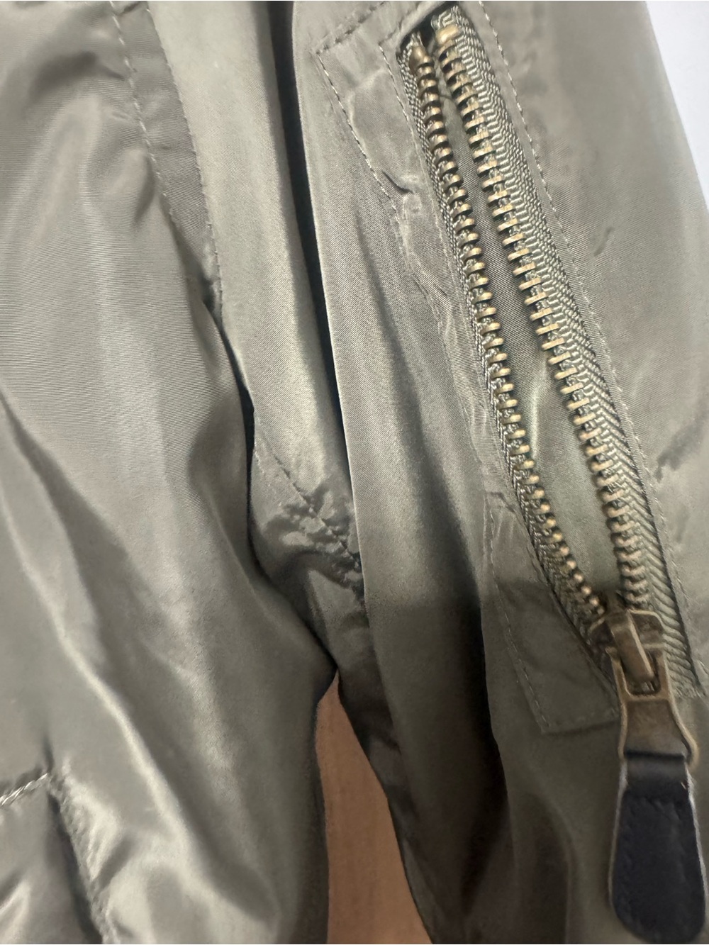 Olive Green Bomber Jacket with Patch Detail pockets size M - Picture 6 of 9